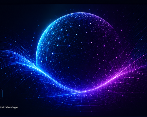 Abstract connected AI and Data visual